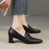 Женская обувь Туфли на танкетке с квадратным каблуком Туфли-лодочки Женская мягкая кожаная дизайнерская обувь для женщин Легкие удобные лоферы Офисная обувь Мюли