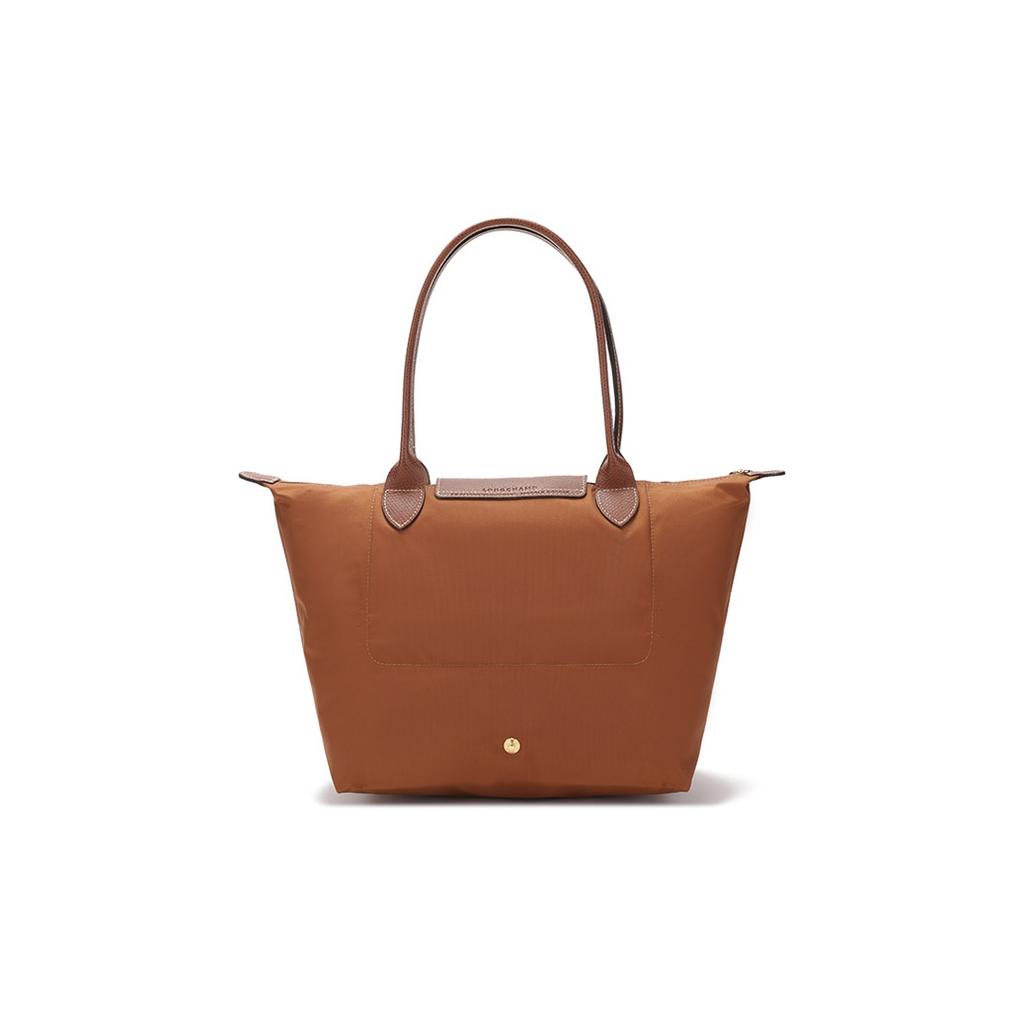 Longchamp Сумка-тоут Le Pliage 28 Classic с длинными ручками, холщовая с кожаной отделкой, женская, цвет Brandy 2605089504