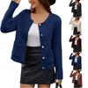 Women Fragrant Small Crewneck Knit Cardigan Sweater Coat