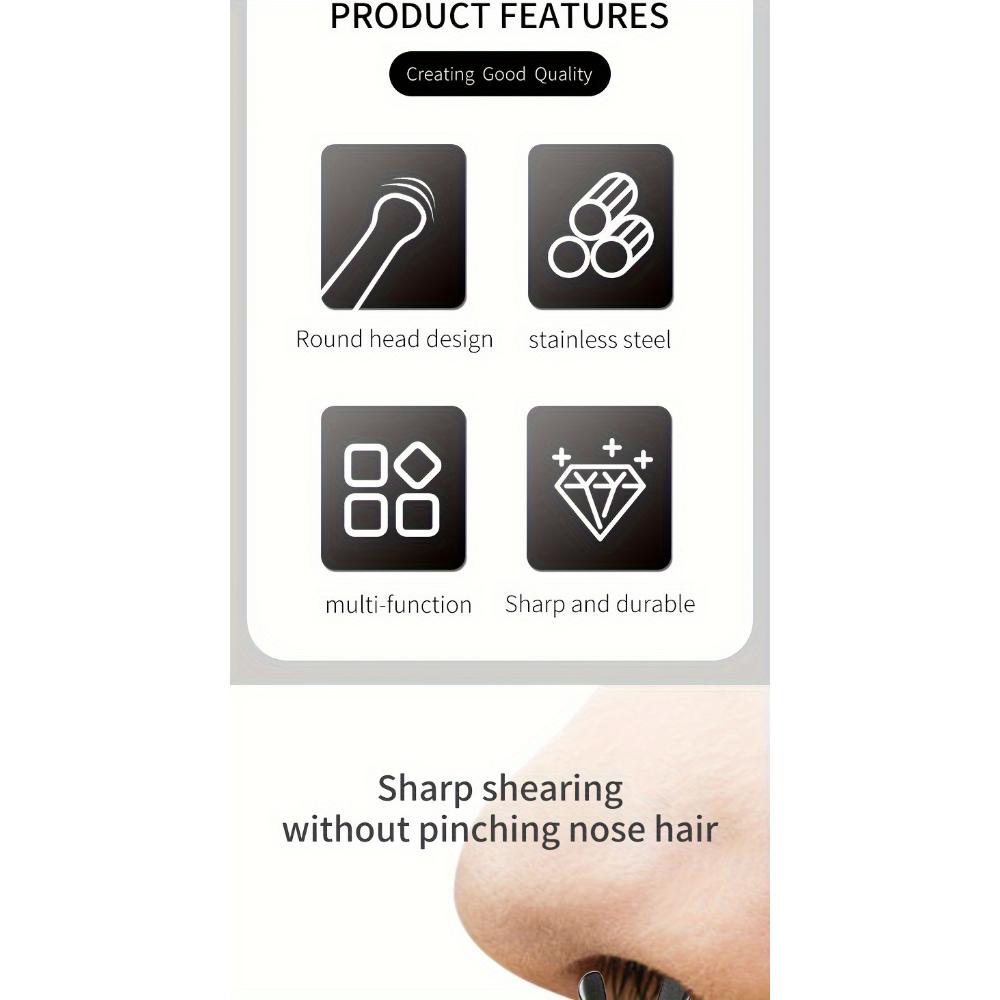 Круглые ножницы из нержавеющей стали для волос в носу, бровей, волос в носу, бороды, волос в ушах, ножницы из нержавеющей стали для бровей, мужские и женские ножницы для волос