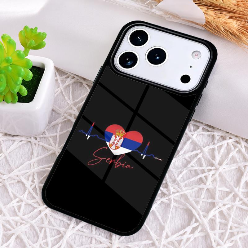 Ударопрочный чехол для телефона с флагом Сербии для iPhone 17 Air 16e 15 11 12 14 13 Pro Max Защитная крышка Coque