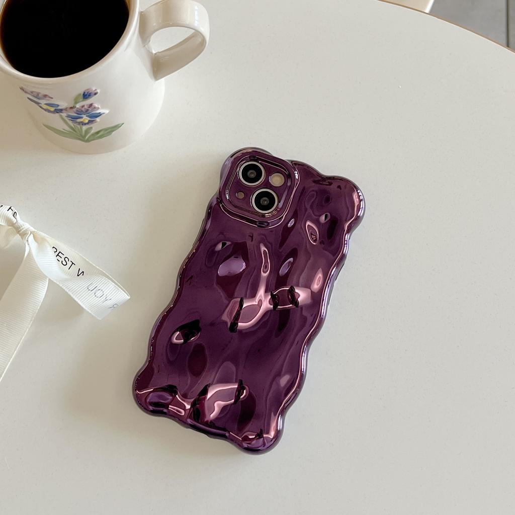 Стильный однотонный стереоскопический чехол-бампер с волнистой текстурой и пузырьками для iPhone 17 16 15 14 13 12 11 Pro Max Plus 17 Air