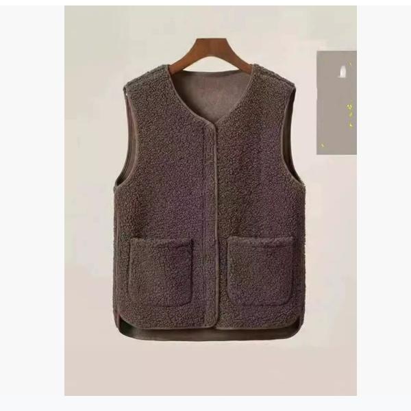 Меховой интегрированный гранулированный флисовый жилет женский в западном стиле осенне-зимняя мода гранулированный флисовый жилет верхняя одежда жилет верхний