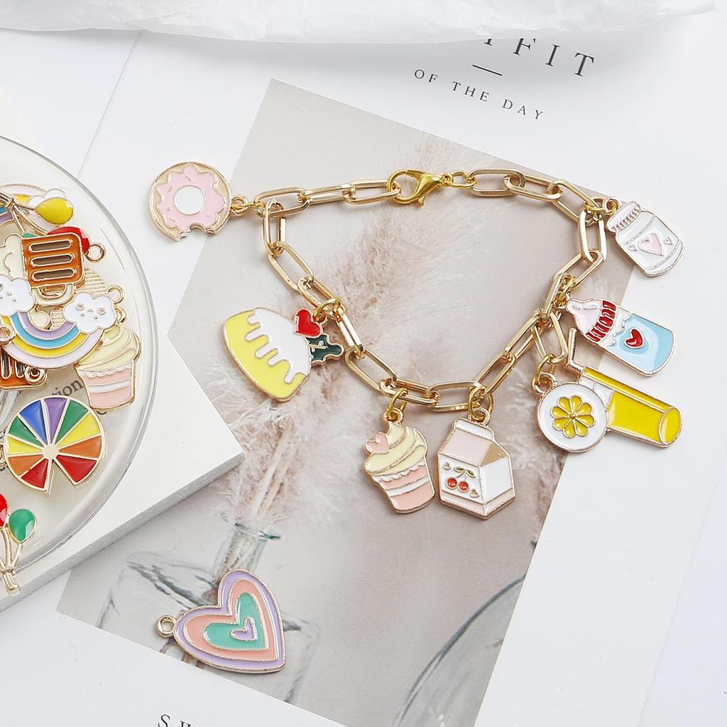 4 шт. несколько стилей, сплав металла, капли масла, красочные аксессуары для изготовления ювелирных изделий, ожерелье, браслет, серьги «сделай сам»