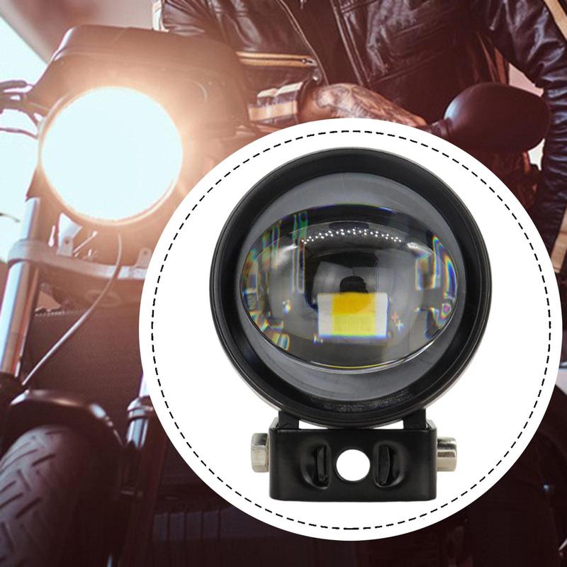 Motorcycle LED Spotlight Fog Light High Brightness Double Colors Lighting Motorbike Easy tallation Compact Auxiliary Light