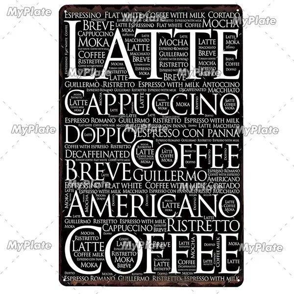 Coffee Word Vintage Metal Sign Tin Sign Vintage Cafe Decoration Plaque Home Wall Decor Bar Sign Home Decor Poster Drop Shipping