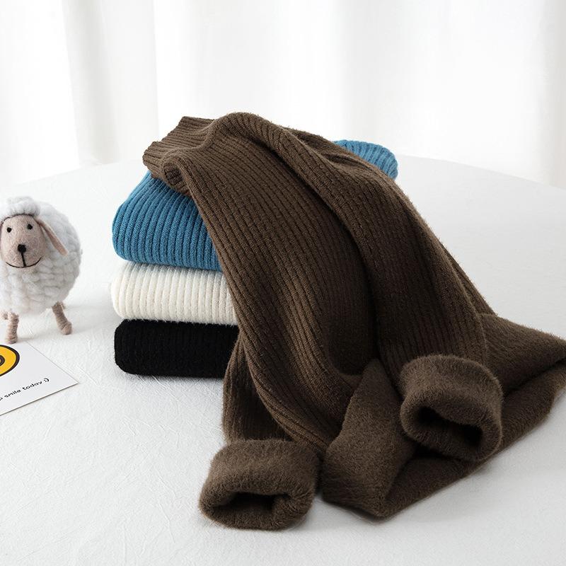 Детский свитер, осенне-зимний флисовый толстый теплый вязаный свитер с круглым вырезом, топы для мальчиков, повседневные универсальные детские пуловеры для детей от 2 до 13 лет