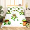 Kawaii Frog Duvet Cover King Queen Cartoon Animal Theme Bedding Set Funny Wildlife Comforter Cover Kids Bedroom Soft Quilt Cover