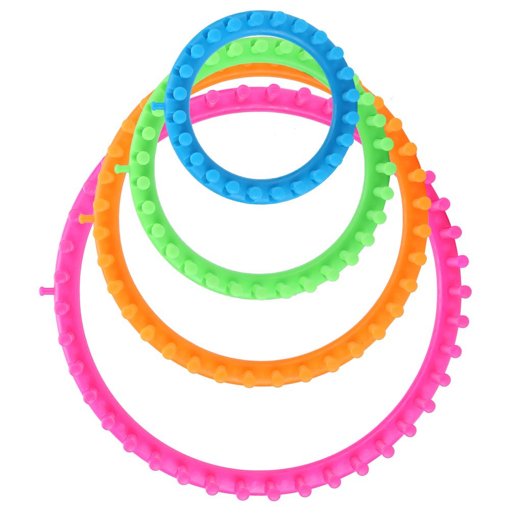 Circle Round Knitting Looms Set Craft Kit Tool with Hook Needle and Pompom Scarf Maker