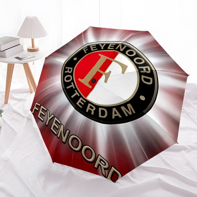Printed Feyenoord Rotterdam logo Printed Folding Umbrella,Outdoor,Leisure,And Travel Umbrella,Durable Umbrella Fabric,Birthday And Holiday Gift