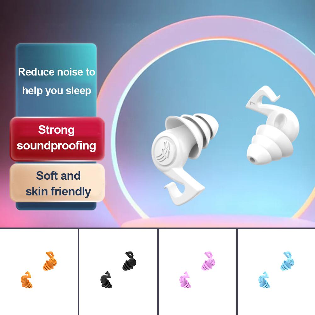 Three-layer Silicone Noise Reduction Earplugs Soft Comfortable Anti-noise Soundproof Reusable Washable Sleeping Mute Earplugs