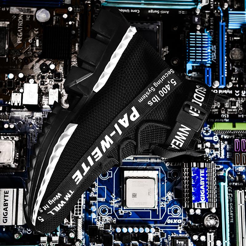 Women's Men's Knitted Breathable Sneakers Socks Boots High Top Running Shoes 39-47