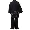 Edoten Tsumugi Samue Made In Japan with Kurume Tsumugi and Japanese Patterns Black with Cherry Men's High-Quality (Work Clothes) - Weave,