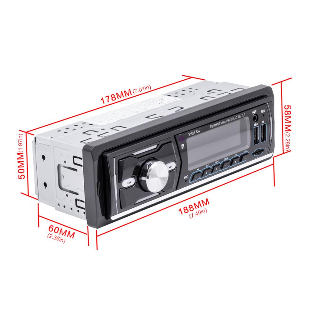 Автомобильный плеер DAB+ MP3 RDS AM FM Dual USB стерео радио Bluetooth-совместимый стереоплеер USB зарядка TF стерео аудио музыка 7 цветов