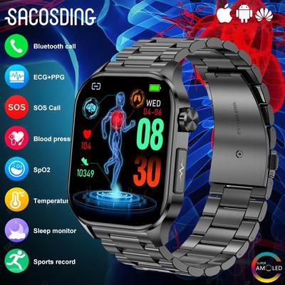 2024 новые смарт-часы с измерением кровяного давления и кислорода в крови, ЭКГ + PPG + ВСР, частота сердечных сокращений, состав крови, тела, Bluetooth, умные часы с вызовом