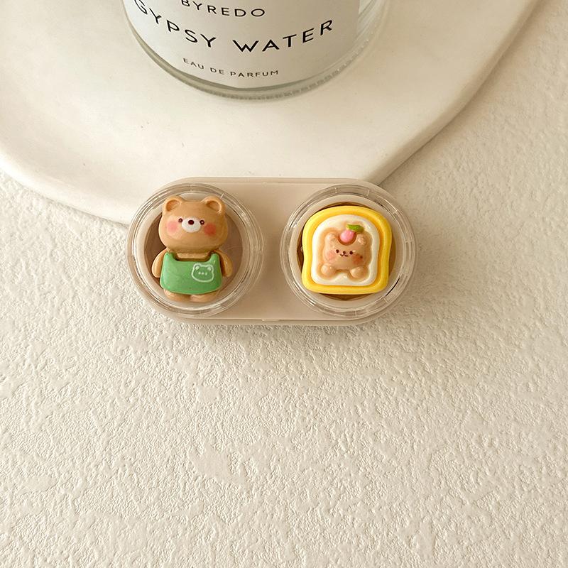 Портативный милый медведь коробка для контактных линз держатель дорожный чехол для контактных линз для глаз контейнер для хранения дорожные аксессуары