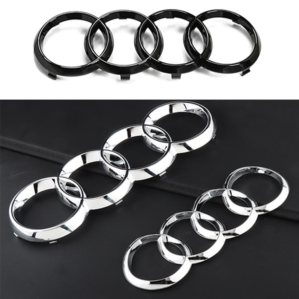 G5 4 Rings Logo ABS Chrome Black Car Front Hood Emblem Bonnet Badge Rear Trunk-Badge For QQ4 A5 A6L A3 A4 A7 Q2 Q3 Q7 Q8 TT Q2L Q5