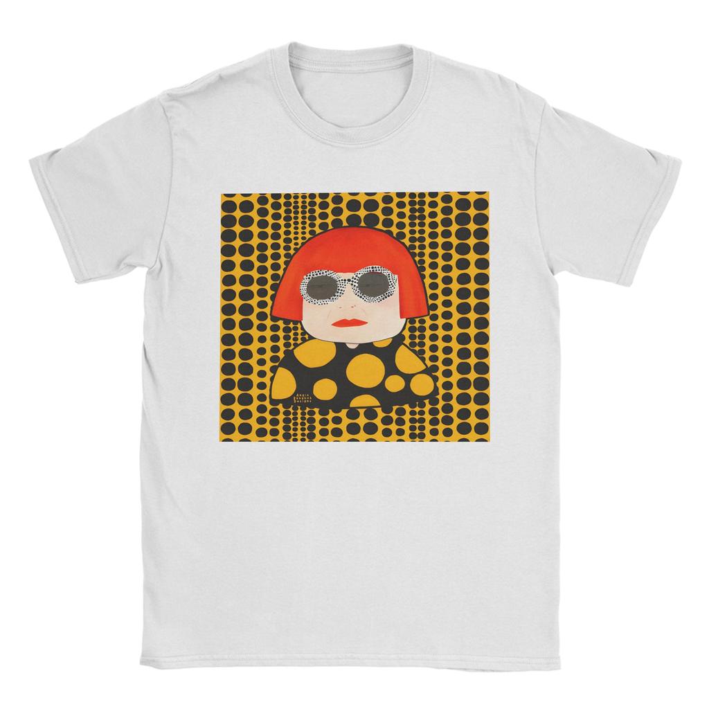 Yayoi KKusama Yellow Polkadots T Shirts Mens Cotton Vintage TShirt O Neck Tee Shirt Short Sleeve Clothing Unique