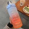 2L Large Capacity Water Bottle Straw Cup High Temperature Plastic Water Cup Time Scale Frosted Outdoor Sports Student Couple Cup