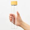 Gowell TWs My Bottle Clear Slim Long Bottle, 50 x 213mm, Stylish Wood Grain Finish, White, 340ml, TS-1612-044
