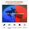 Горячая лампа заката USB LED проектор ночник 16 цветов проектор свет радужная атмосфера домашний декор для фона стены спальни