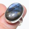 Natural Labradorite Gemstone Handmade 925 Solid Silver Jewelry Ring Size 8 I1g16