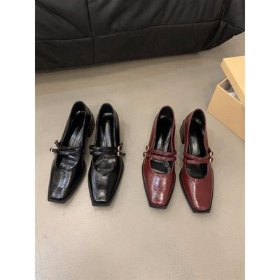 Туфли Мэри Джейн красного цвета на высоком каблуке из французской кожи женские туфли 2024 года новые осенне-зимние вечерние туфли в стиле ретро