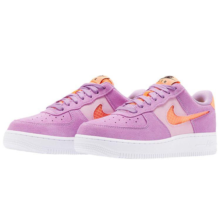 Nike Кроссовки женские низкие Air Force 1 с обхватом, нескользящие, для скейтбординга, оранжево-фиолетовые CJ1647-500