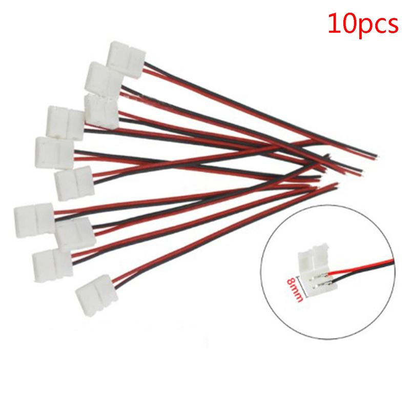 10Pcs 2 Pin Power 8Mm 10Mm Led Strips Lights Connector Splice Clip For Smd