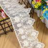 New 3meters/lot 9cm Wide Beige Cotton Embroidered Mesh/Net Lace Trim Clothes/Clothes Accessory
