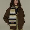 Lesugiatelier Mohair Stripe Muffler (Olive)