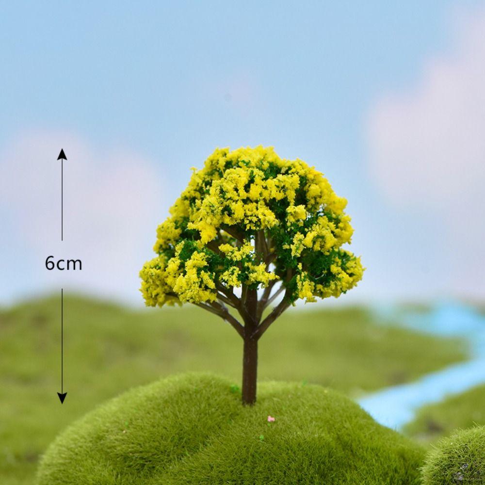 Plastic Simulation Trees Landscape Rural Style Micro Figurines Durable Sakura Miniatures  Yard