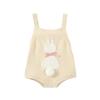 Baby Girls Easter Overalls Sleeveless Bunny Print Bow Rompers Newborn Spring Outfit