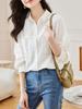 Cotton Womens Long Sleeve Shirt With Button Closure For Office Wear