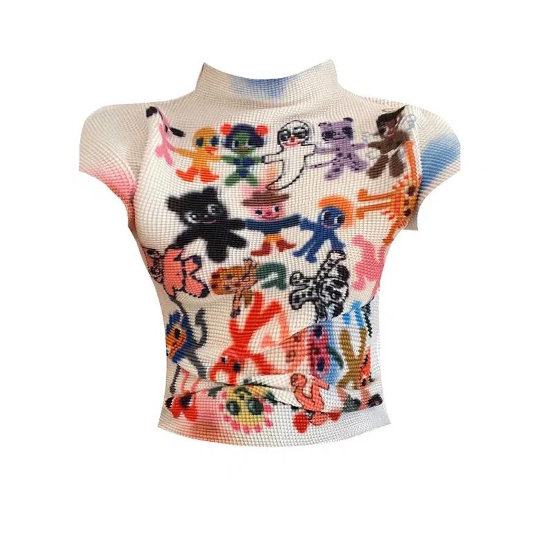 Женские облегающие футболки с коротким рукавом, футболки с принтом тай-дай, эластичные укороченные топы Goblin Core 2000-х годов, кокетка Gyaru Aesthetic Kpop Kawaii Summer