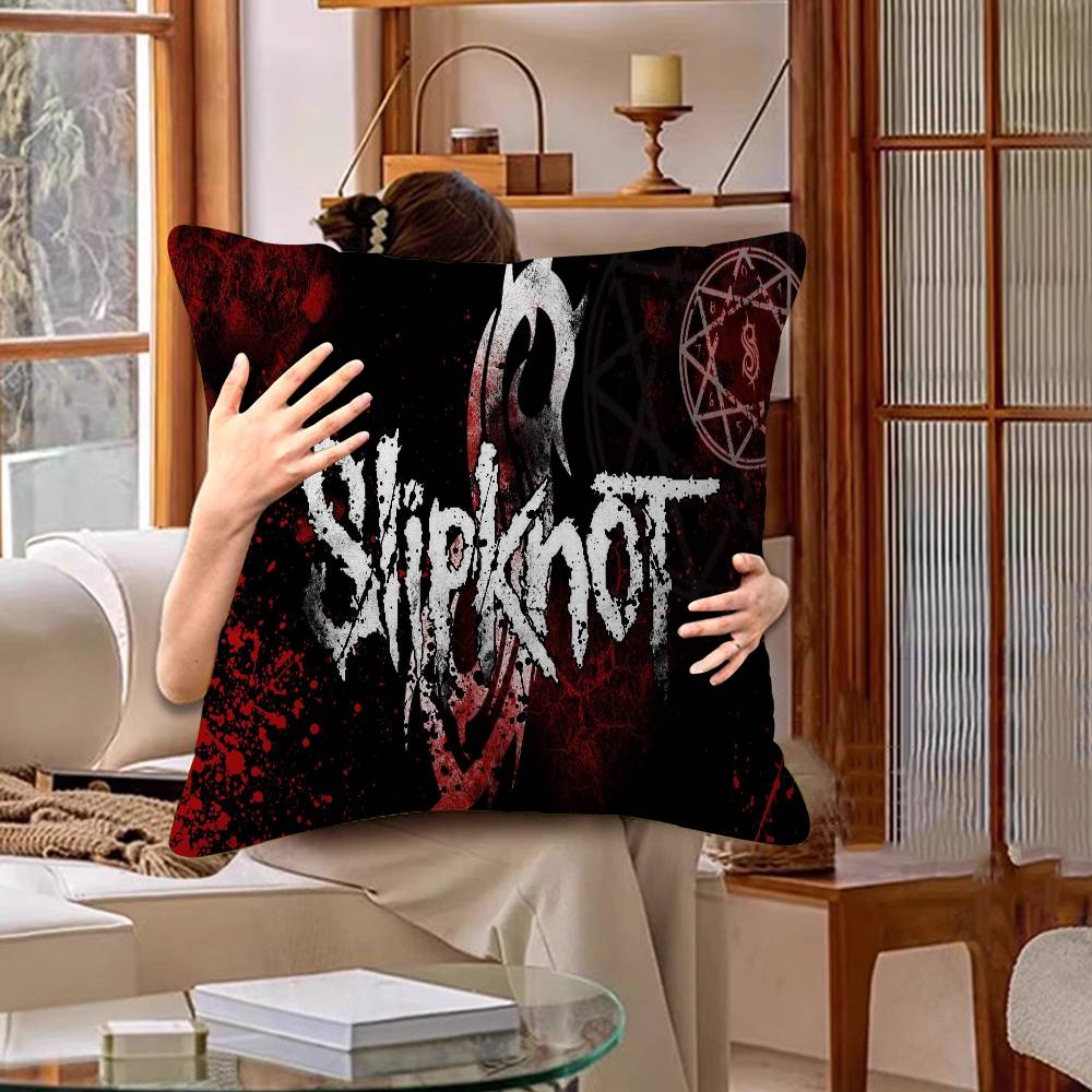 S-SlipKnotS Логотип группы Персонализированное изображение Текст Домашние декоративные подушки Бытовые подарки 45x45см