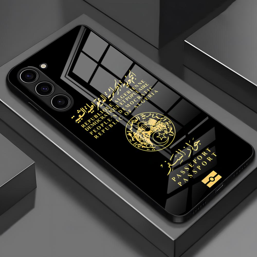 Algeria Passport Phone Case For Samsung S26 S25 Edge Ultra S23 S22 S21 S20 Ultra Plus S24 Fe A54 A53 A25 Glass Cover