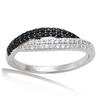 Silver Ring 'Sissi' Black White (rhodium) - 5 Mm