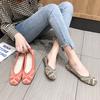 Flat-soled Women's Single Shoes Spring Style Breathable Soft-soled Peas Shoes Flying Woven Pregnant Women's Scoop Shoes Slip-on Shoes