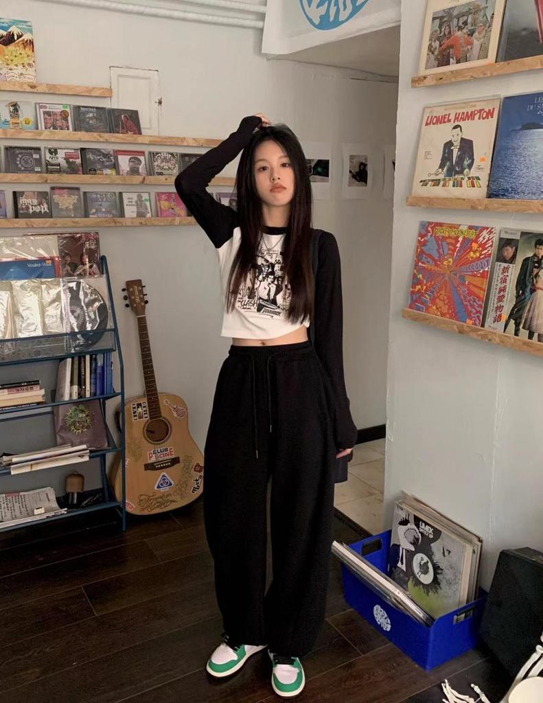 Женская приталенная футболка с длинным рукавом в стиле ретро, с цветными блоками