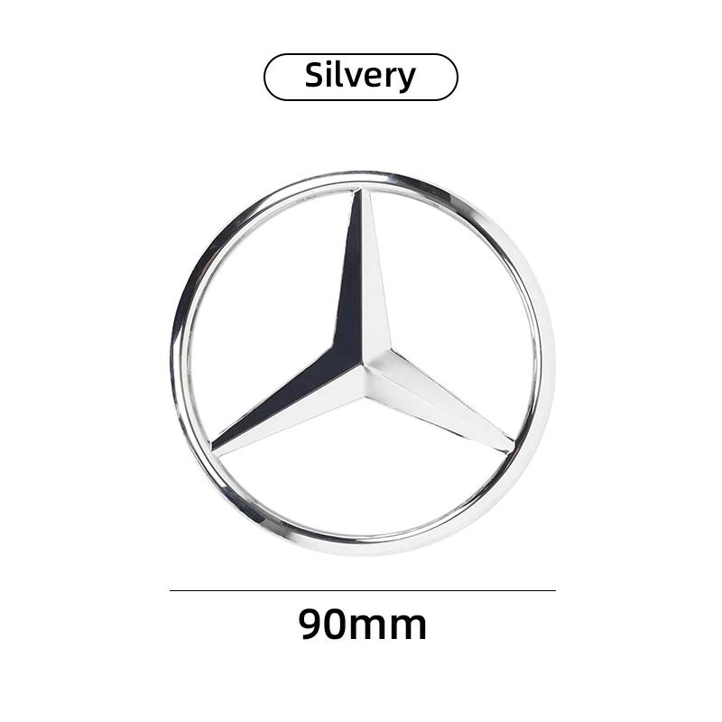 Car Sticker 90mm ABS Chrome Black Logo Mercedes Emblem Rear Star Badge For Mercedes Benz W203 W206 W212 X253 W167 W166 W247 C E