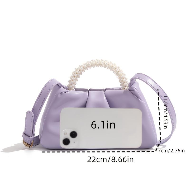 Elegant Pearl Handle Evening Clutch Chic Women's Dinner Handbag Adjustable Strap for Shoulder or Crossbody Wear Perfect