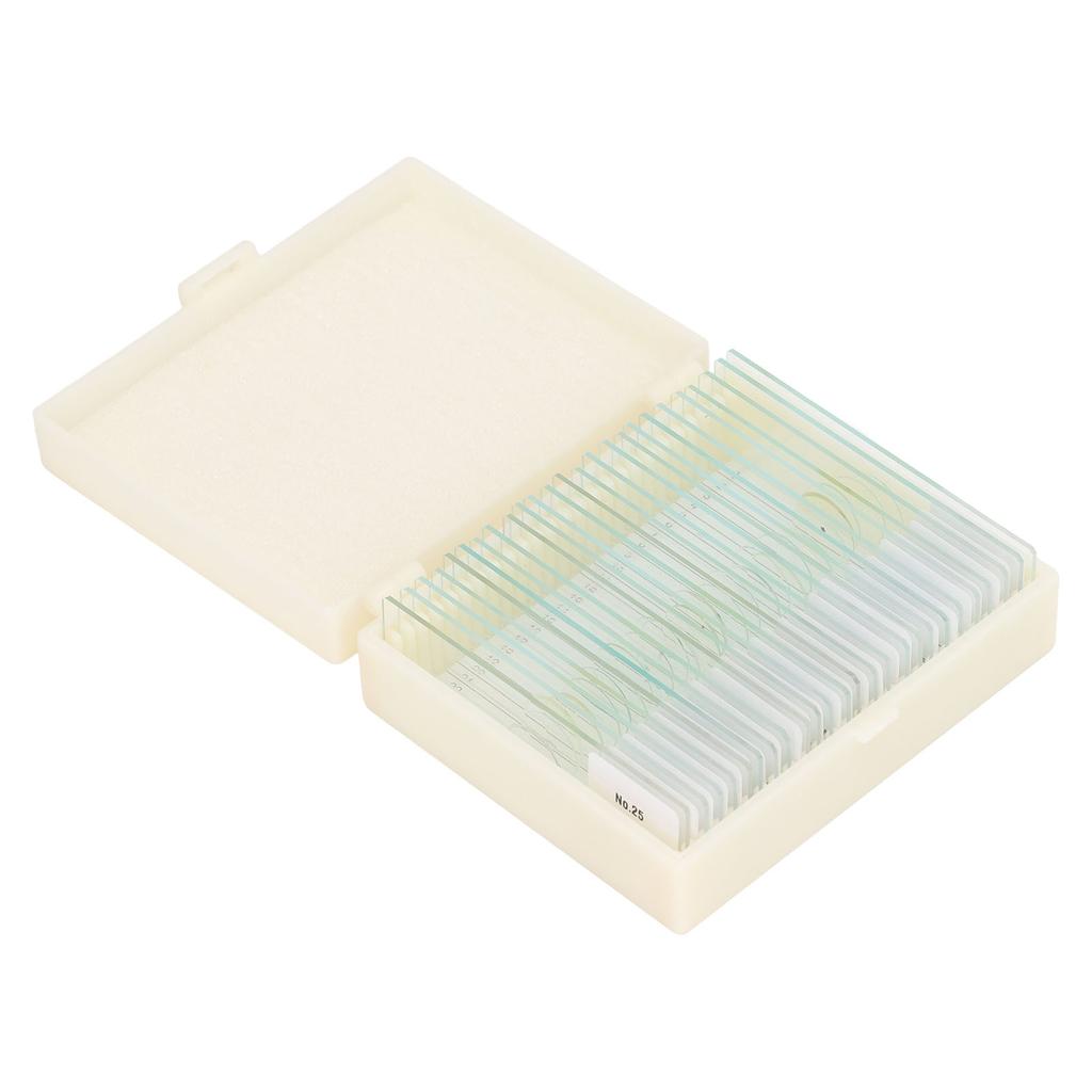 25 шт. Микроскопные стекла Оптическое стекло Покровное стекло Прозрачный набор слайдов для образцов водорослей, клеток, тканей