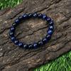 8мм Натуральный Темно-синий Звездчатый Тигровый Глаз Камень Круглые Бусины Ювелирное Изделие Браслет на Удачу 7.5" Для Мужчин/Женщин RBB-91
