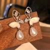Hollow Out Butterfly Pearl Ear Stud Earrings