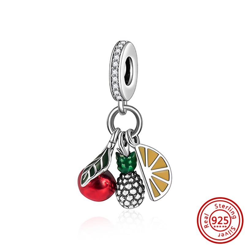 100% серебро S925, Ловец снов, яблоко, солнце, светится в темноте, светлячок, звезда, висячие подходят, оригинальные подвески, браслет, женские ювелирные изделия