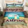 Пододеяльник Happy Camping, комплект постельного белья в деревенском стиле для кемпинга и автофургона, королевский комплект постельного белья «Звездная ночь», чехол для пододеяльника с тематикой приключений