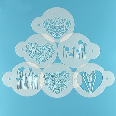 6 шт./набор трафаретов для торта ко Дню святого Валентина своими руками, формы для аэрографической росписи