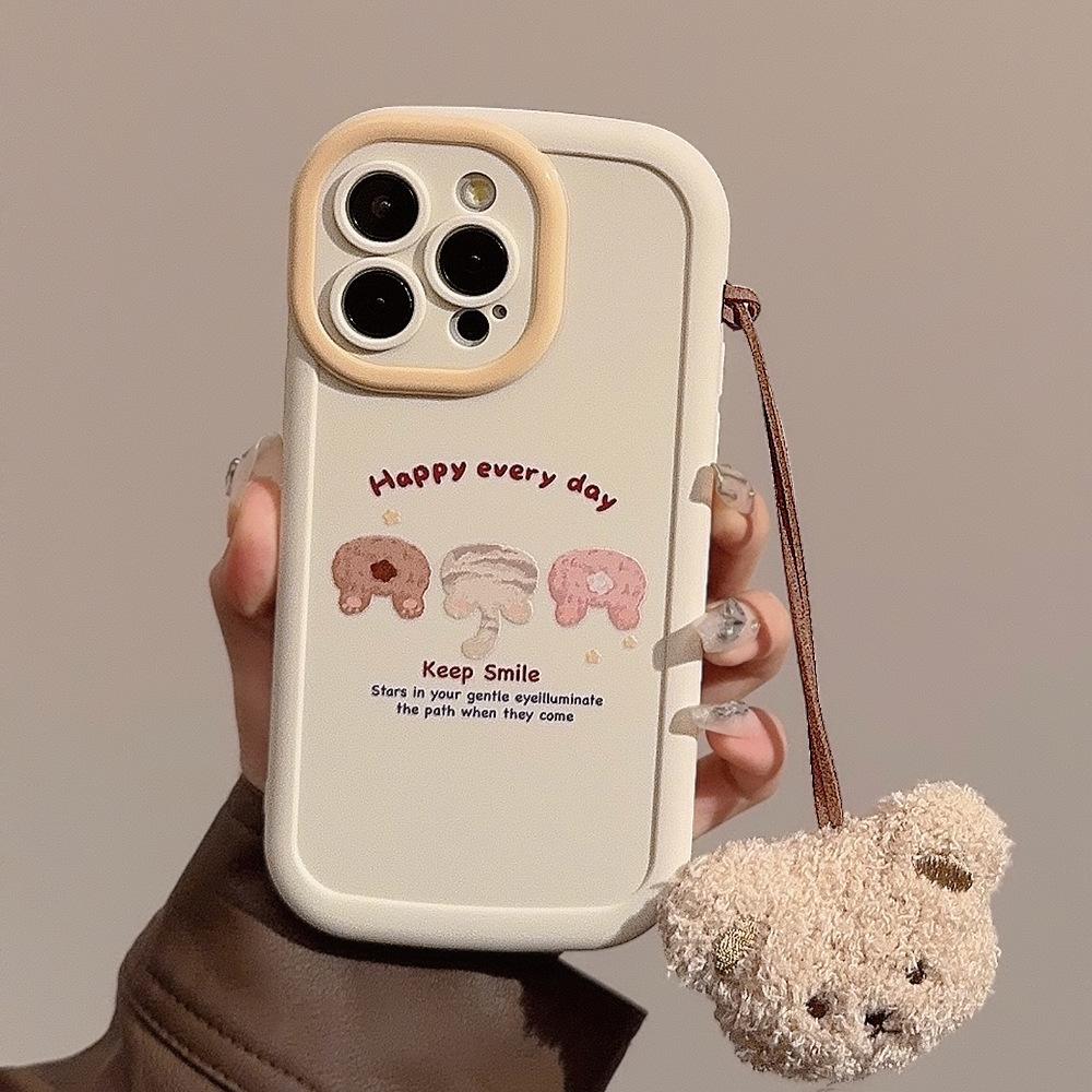 Милый котик с попой Чехол для мобильного телефона Apple 16 iPhone 15 Силиконовый 11 Подходит для 14promax Плюшевый шнурок 12