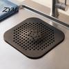 Odor Proof Drain Insert 2PCS Square Cover for Shower Floor, TPR Hair Catcher Silicone Floor Stopper, Detachable Deodorizer Pad Bathroom Kitchen